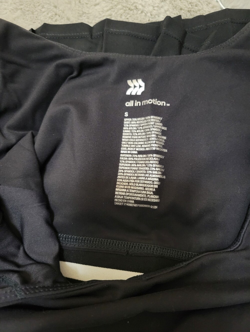 Nwot All In Motion Black Pleated Bottom Active Tennis Dress - Picture 6 of 7